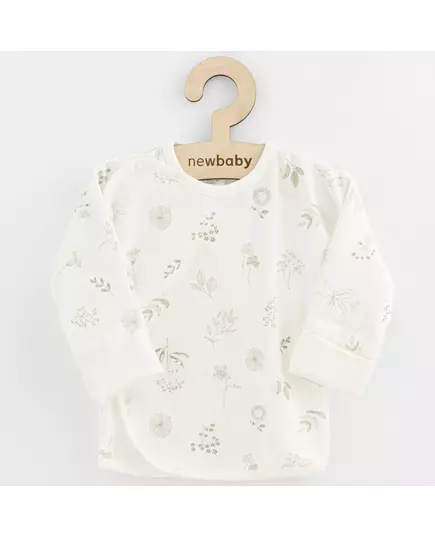 Babytrui - Crèmekleurig - Fijn bloemenpatroon - Drukknopen bij schouder