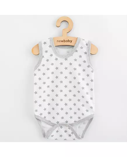 Baby bodysuit - Mouwloze romper - Grijze sterretjes - OEKO-TEX gecertificeerd