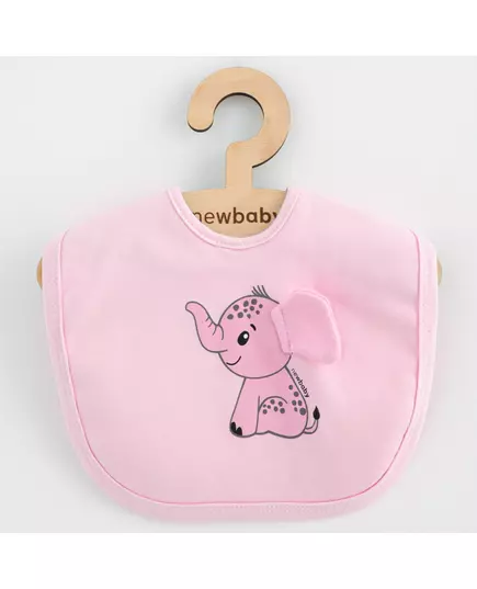 Slabbetje - 100% Katoen - Roze Olifant - 3D-Oren - Babyaccessoires