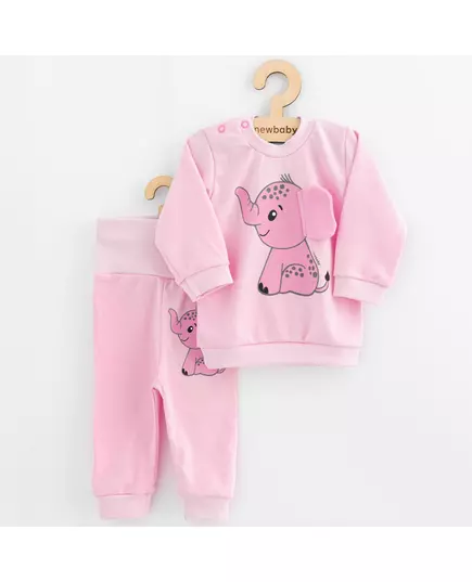 Babyset - T-shirt en sweatpants - Roze met olifantenprint