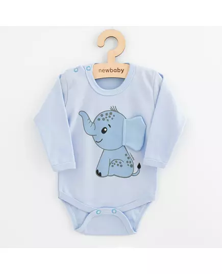 Babyromper - Lichtblauw - Lange mouwen - Olifantenillustratie
