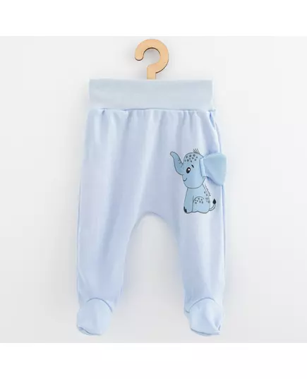 Babybroekje - Lichtblauw - Olifant met 3D-oortje - 100% katoen