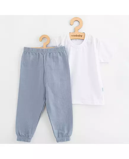 Kinderkleding - T-Shirt - Katoen Broek - Blauw-Grijs - 100% Katoen