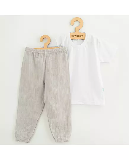 Kinderkleding - T-shirt - Katoen Broeken - Lichtgrijs - Katoen