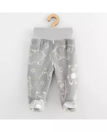Babybroek - Wellsoft - Voetjes - Grijs - Beren - Winterkleding