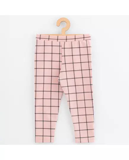 Children's sweatpants leggings - roze - zwarte vierkanten