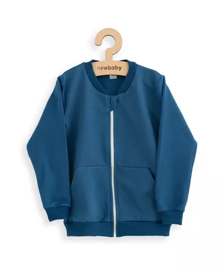 Kinderjas - Blauw - Rits - Voorzakken - Zachte sweatshirtstof