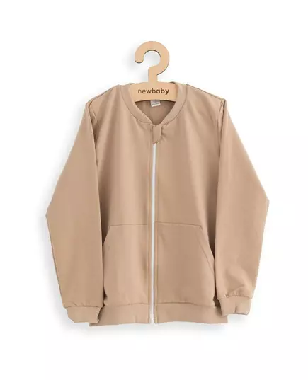 Kinderjas - Lichtbruin - Rits - 2 Zakken - Sweatshirtmateriaal