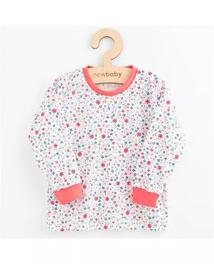Kinderpyjama's - Katoen - Wit met bloemenprint - Rood met boorden