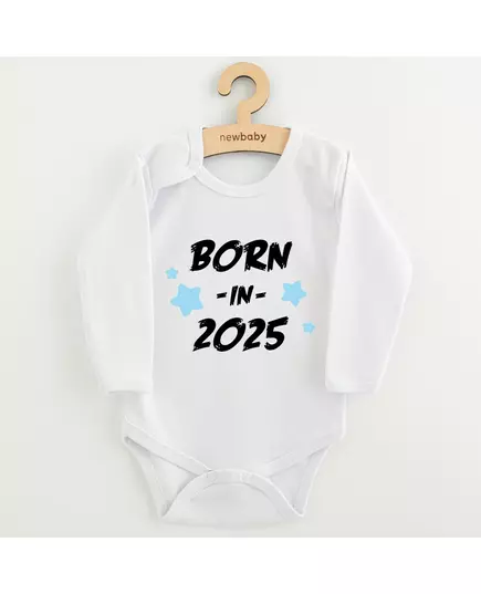 Children's printed body - BORN IN 2025 - lange mouw - katoen