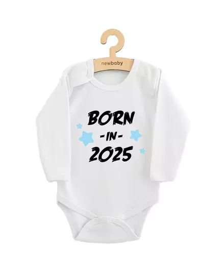 Children's printed body - BORN IN 2025 - lange mouw - katoen