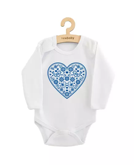 Baby bodysuit - Folkloristisch ontwerp - Blauw hartmotief