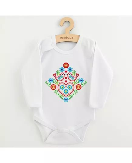 Baby Bodysuit - Folk Pattern - Vogels - Bloemen - Lange Mouwen
