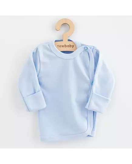 Baby shirt - Lichtblauw - Katoen - Drukknopen - Lange mouwen