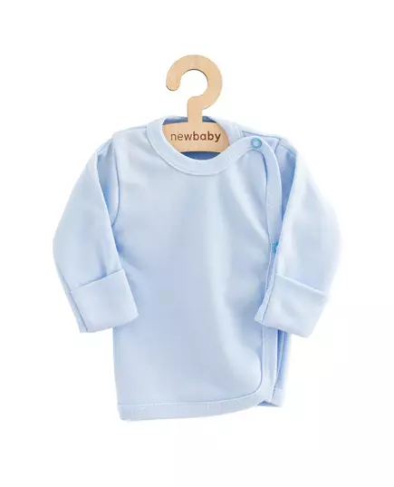 Baby shirt - Lichtblauw - Katoen - Drukknopen - Lange mouwen