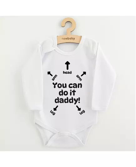 Baby Romper - lange mouwen - 100% katoen - You can do it daddy!