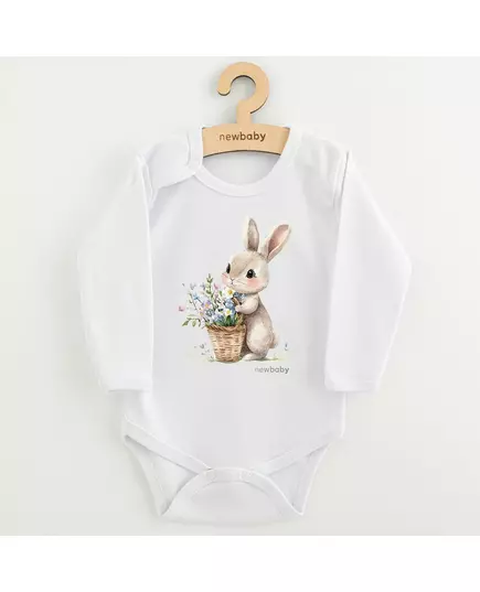 Babyromper - Lange mouwen - Konijnillustratie - 100% katoen