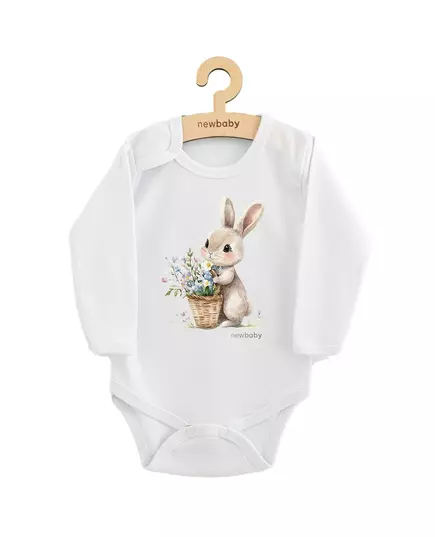 Babyromper - Lange mouwen - Konijnillustratie - 100% katoen