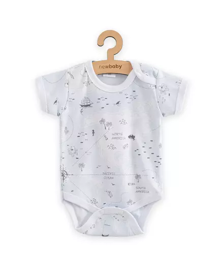 Baby Romper - Korte Mouwen - Wereldkaart Patroon - 100% Katoen