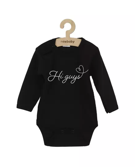 Babypakje - Lange mouwen - Zwart - 100% katoen - Hi guys print