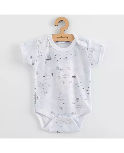 Baby Rompertje - Korte Mouwen - Wereldkaart Patroon - 100% Katoen