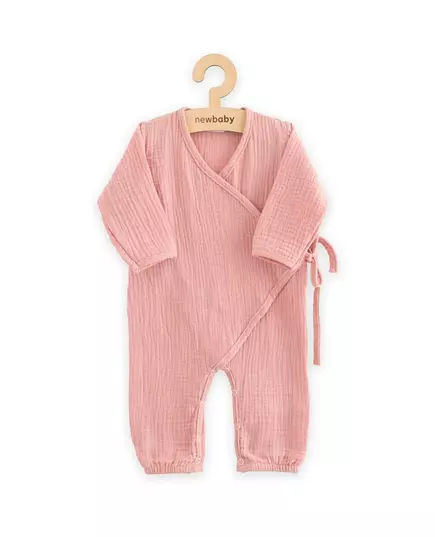 Baby Romper - Katoen jumpsuit - Roze - Lange mouwen - Drukknopen