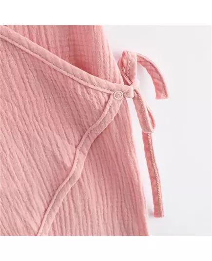 Romper - roze - katoen - overslagontwerp - korte mouwen