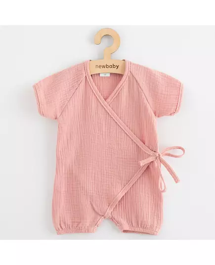 Babysuit - Katoen - Roze - 100% Katoen - Wafelpatroon - Overhemdstijl