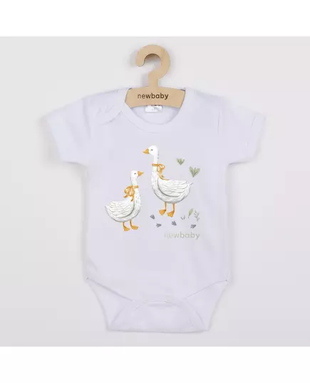 Baby romper - korte mouwen - 100% katoen - originele print met ganzen