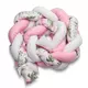 Gevlochten Wieg Bumper Roze Bloemen
