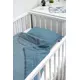 Gebreide wiegenset muslin-blauw