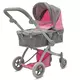 Poppenwagen 2-in-1 mGrijs et Roze Accenten