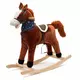 Hobbelpaard Pluche Bruin met Witte Bles en Zadel