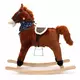Hobbelpaard Pluche Bruin met Witte Bles en Zadel