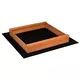 Houten zandbak met luifel - 120x120 cm - Geel en wit