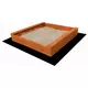 Houten zandbak 120x120 cm met luifel - rood-wit