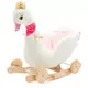 Schommelstoel Zwaan - Pluchen Roze - Goudkleurige Kroon