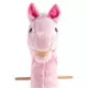 Rosie Pluche Roze Stokpaard met Wielen en Geluid