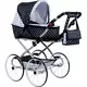 2-in-1 Kinderwagen voor Poppen - Retro zwart-wit