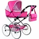 Poppenwagen 2-in-1 Retro Roze Lichtgewicht Metalen Frame