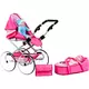 Poppenwagen 2-in-1 Retro Roze Lichtgewicht Metalen Frame