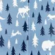 Gevouwen speelmat met bomen en dieren - Blauw/Wit
