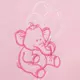 Roze geborduurde babyhanddoek met capuchon 100x100 cm