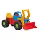 Loopauto graafmachine - blauw bouwvoertuig 74 cm