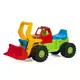 Loopauto graafmachine - blauw bouwvoertuig 74 cm