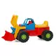 Loopauto graafmachine - blauw bouwvoertuig 74 cm