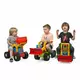 Loopauto graafmachine - blauw bouwvoertuig 74 cm