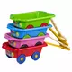 Roze speelgoed bolderkar 45 cm met trekstang