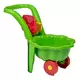 Groene speelgoedkruiwagen met hark en schep 48 cm