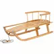 Houten slee 90 cm met rugleuning en trekkoord - beuken